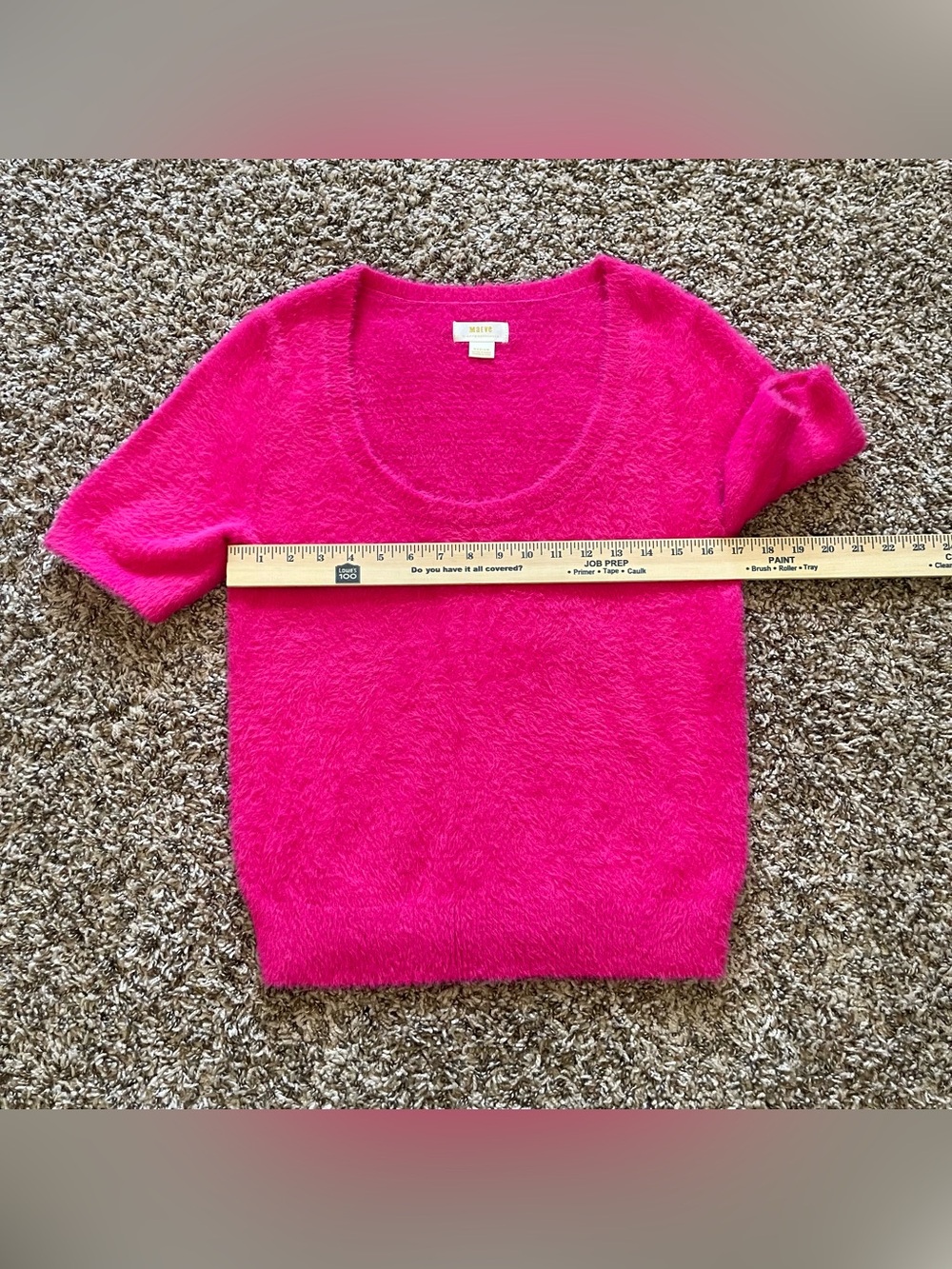 Maeve by Anthropologie Hot Pink Eyelash Scoop Neck Sweater Top Women's Size M - Picture 7 of 15